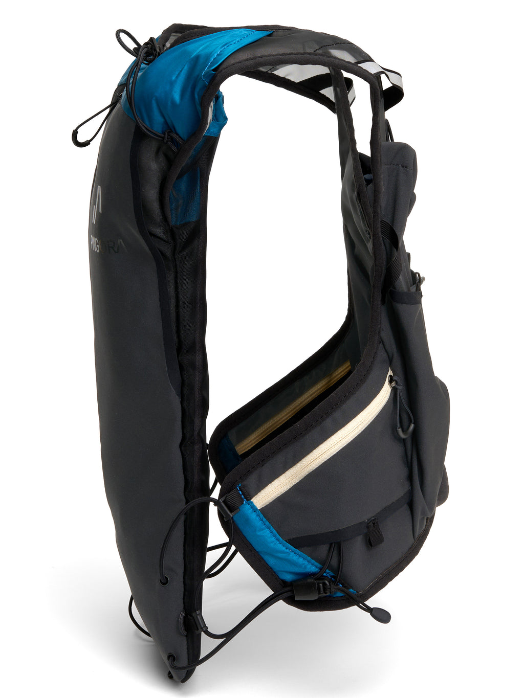 Pingora Flow trail running backpack in blue color side view