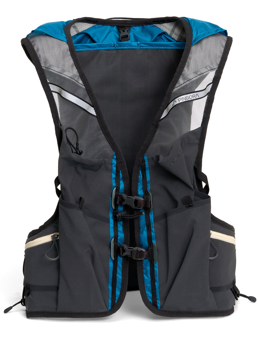 Pingora Flow trail running backpack in blue color full harness