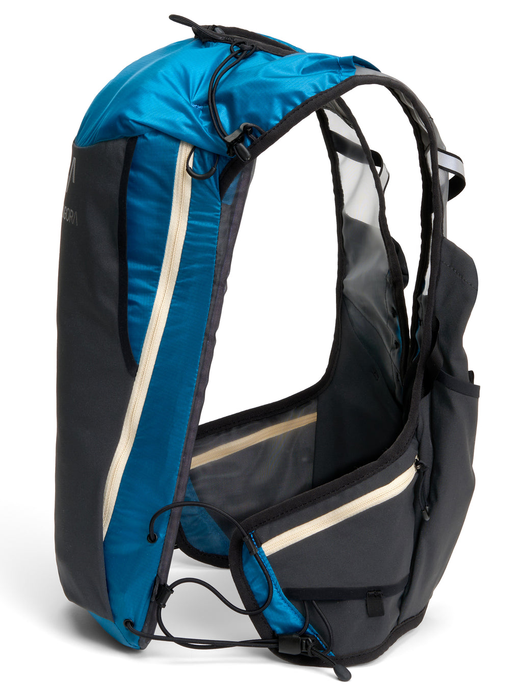 Pingora Flow trail running backpack in blue color side view
