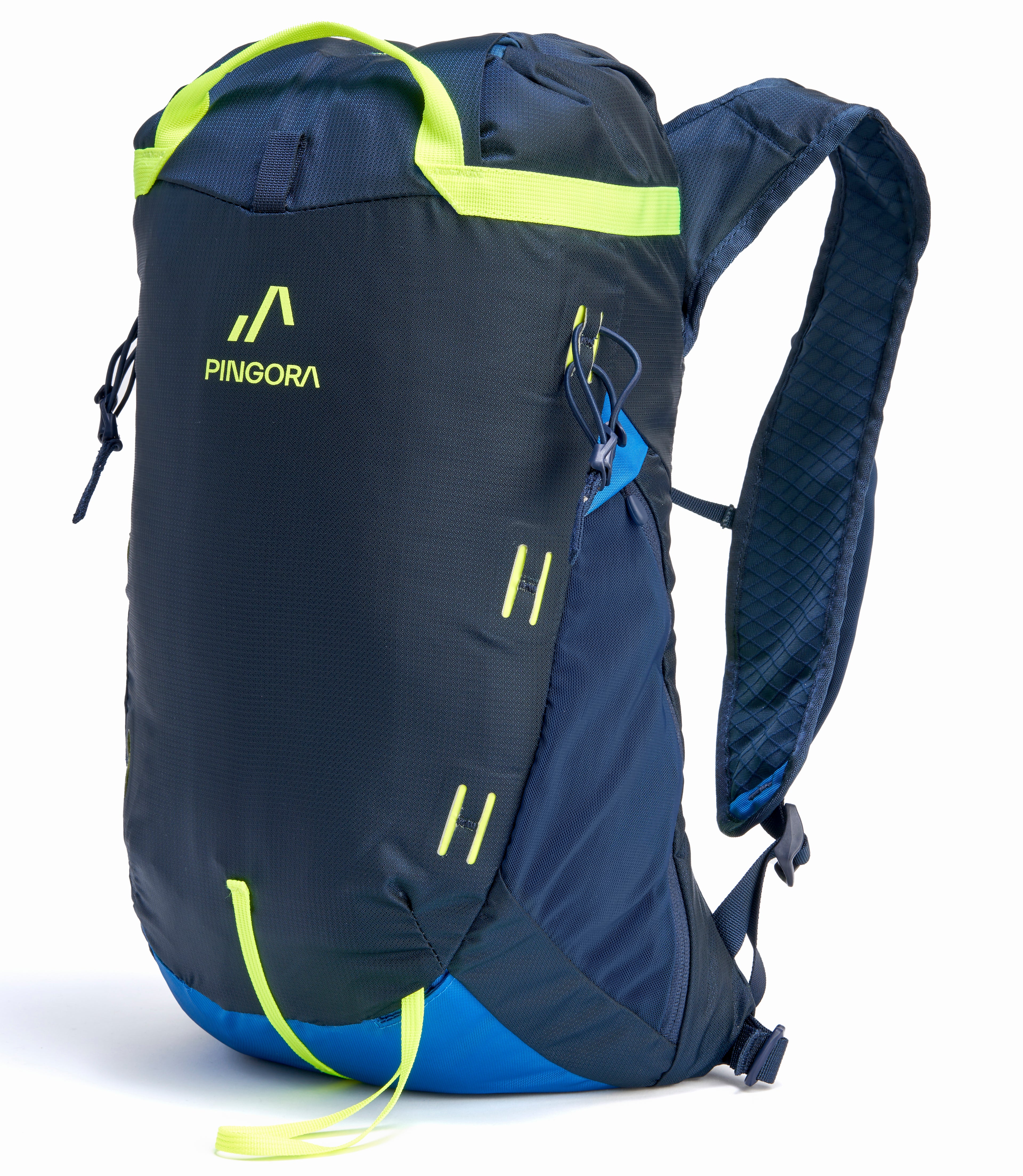 Pingora Focus 23 liter climbing and hiking backpack showing a 3/4 view of the pack.