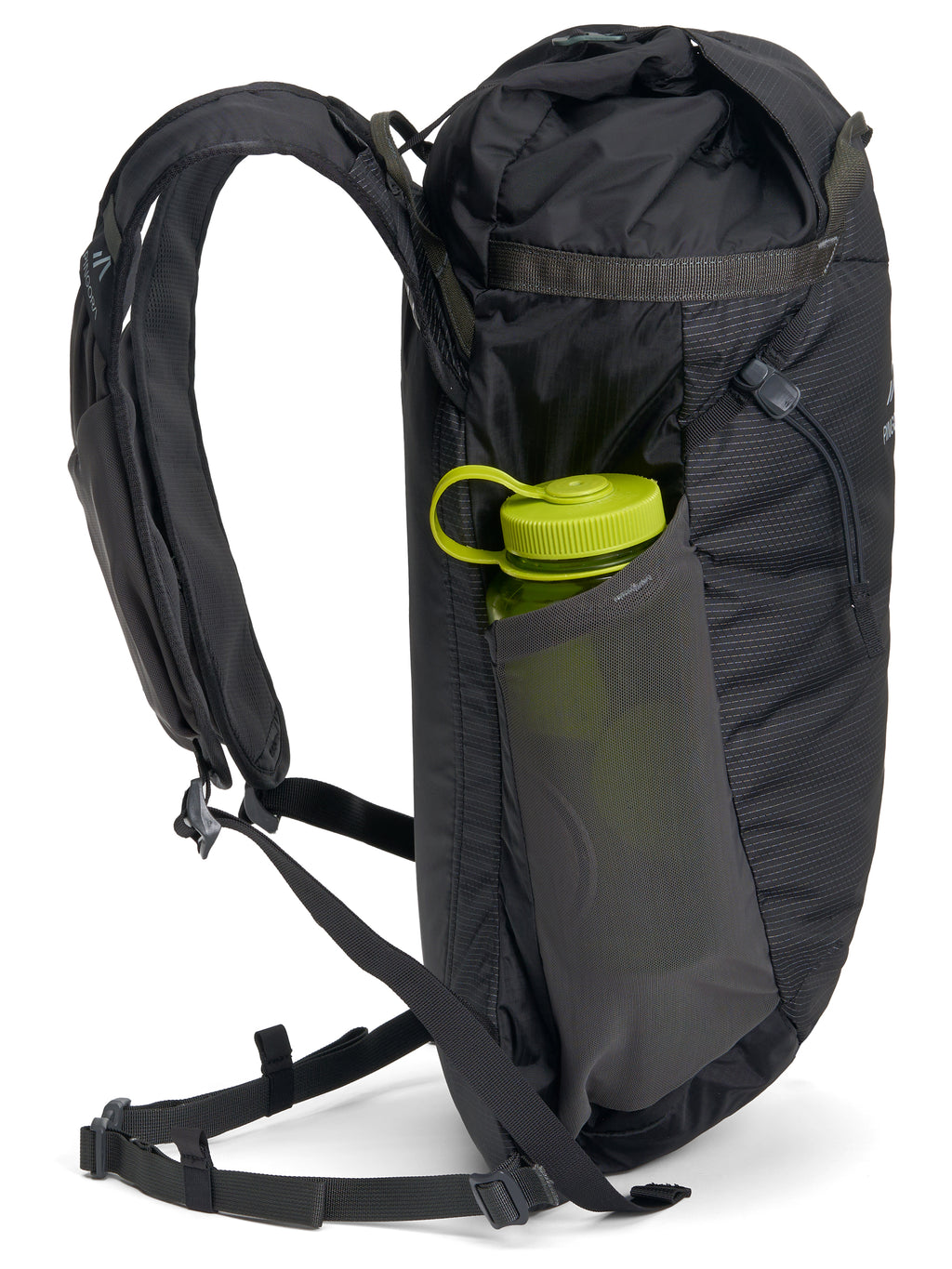 Pingora Focus 25L hiking and climbing backpack showing the expandable mesh side pocket.