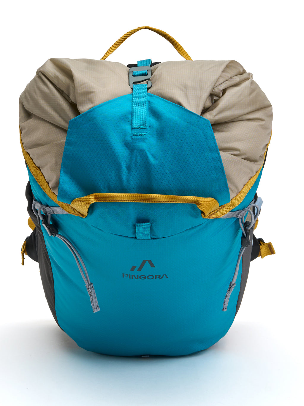 Pingora Focus 25L climbing and hiking backpack showing the top view drawstring closure with a cinch strap.