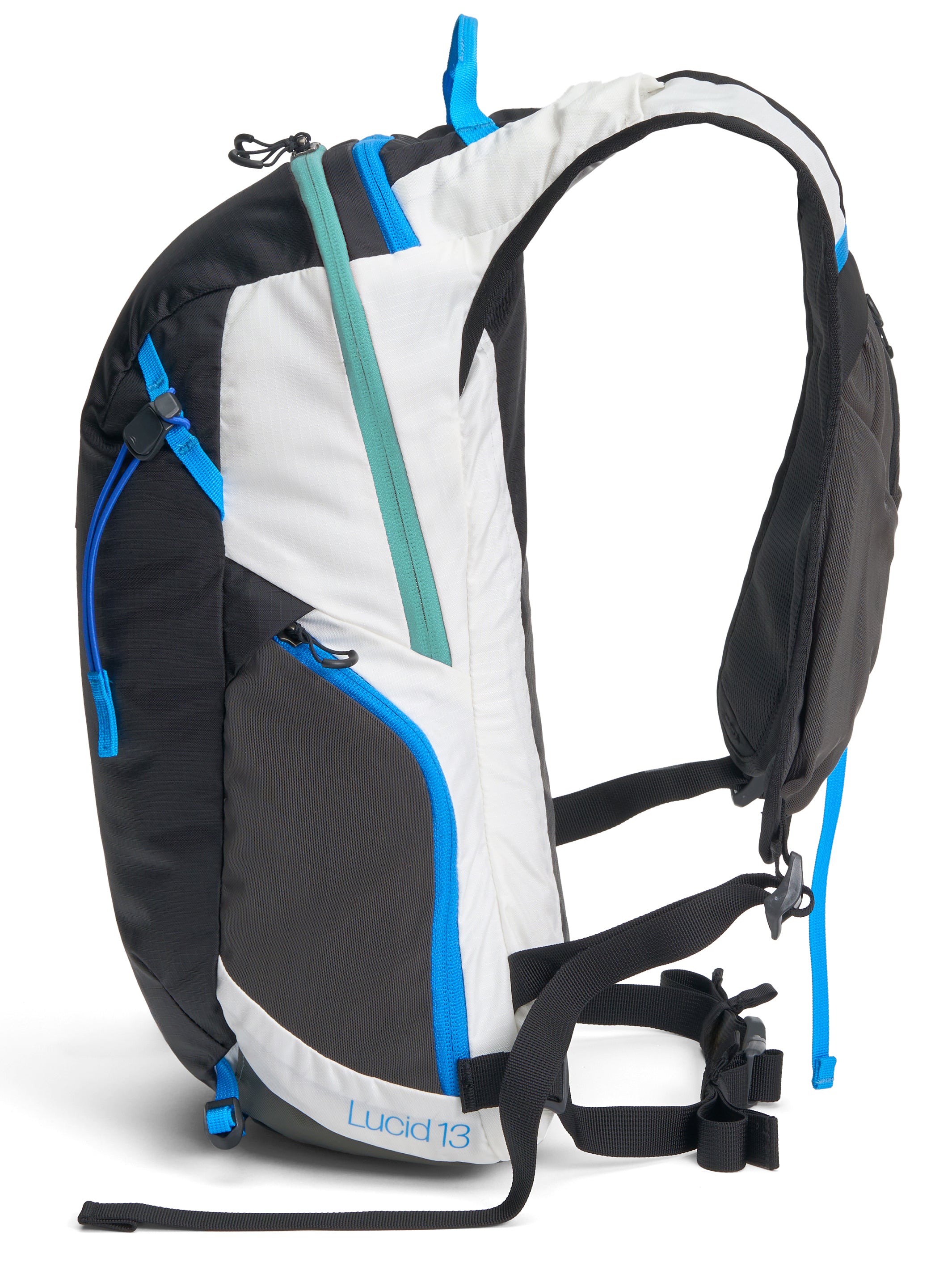 Pingora Lucid 13L Hiking Backpack side view showing side zipper pocket