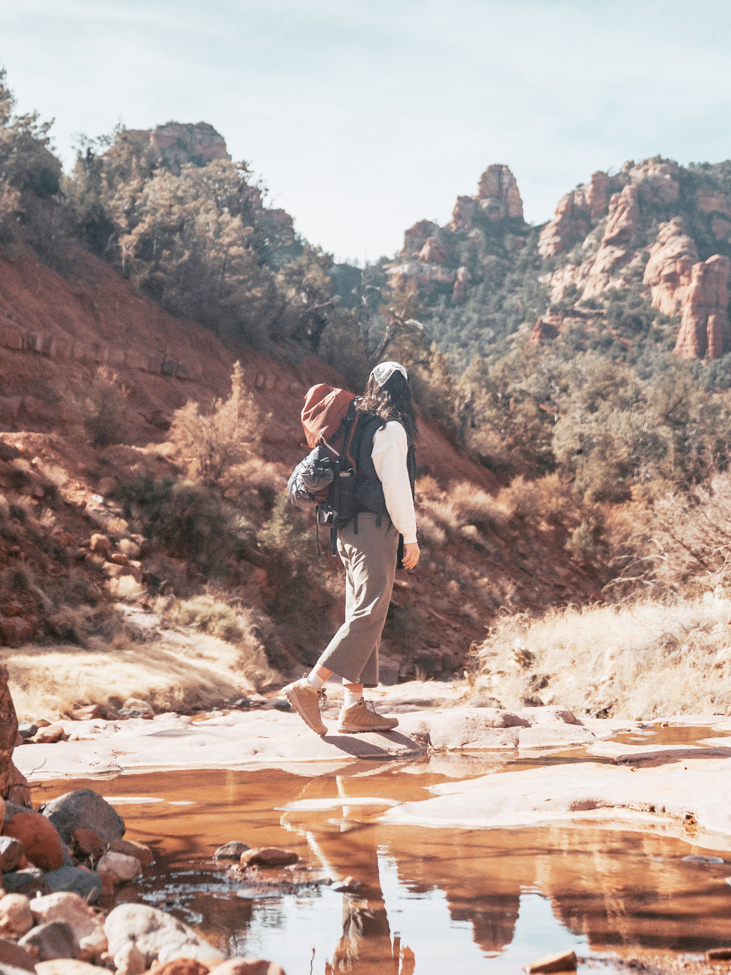 Pingora Outro Backpacking Backpack on model