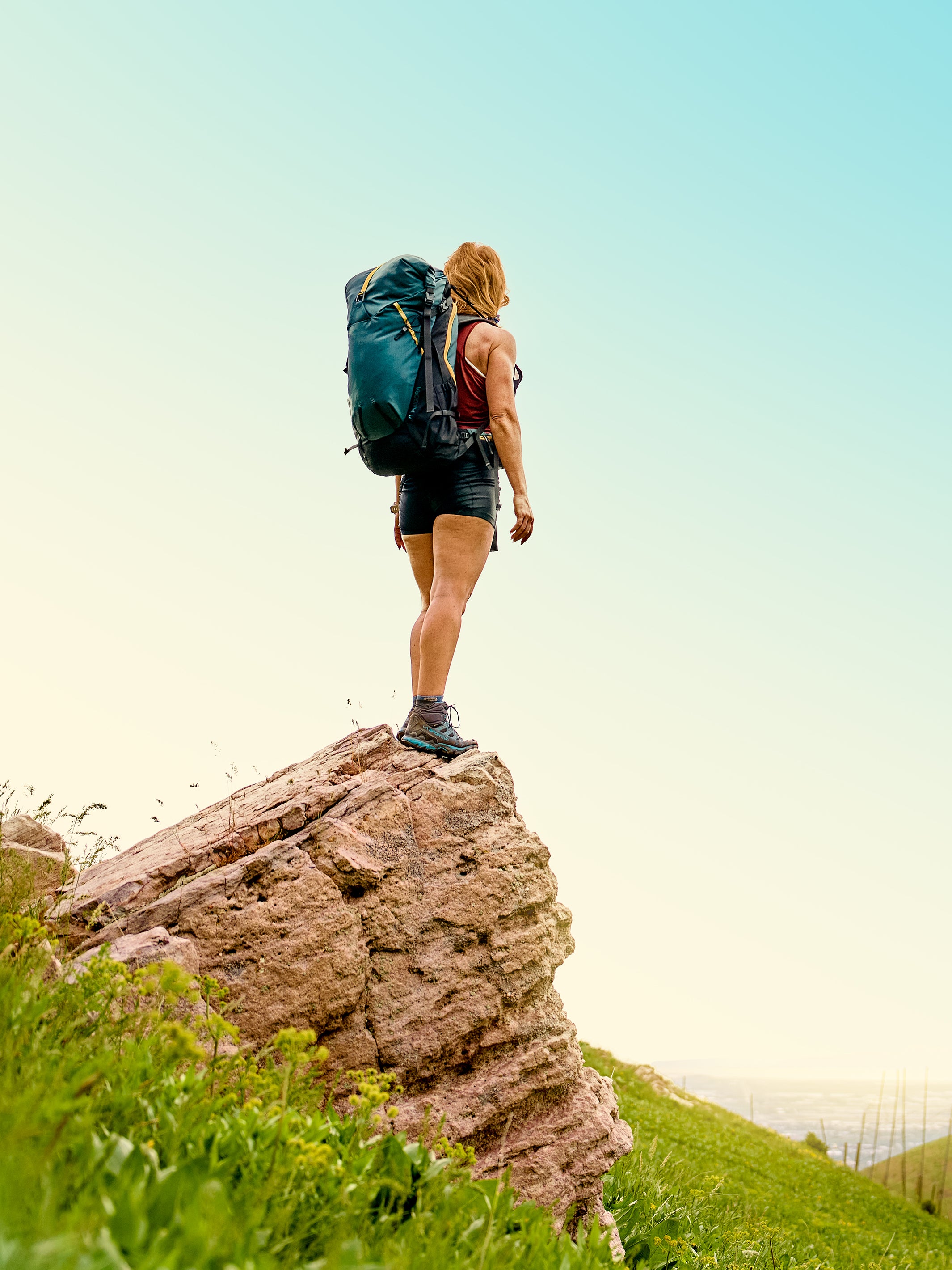 Pingora Outro Backpacking Backpack on model