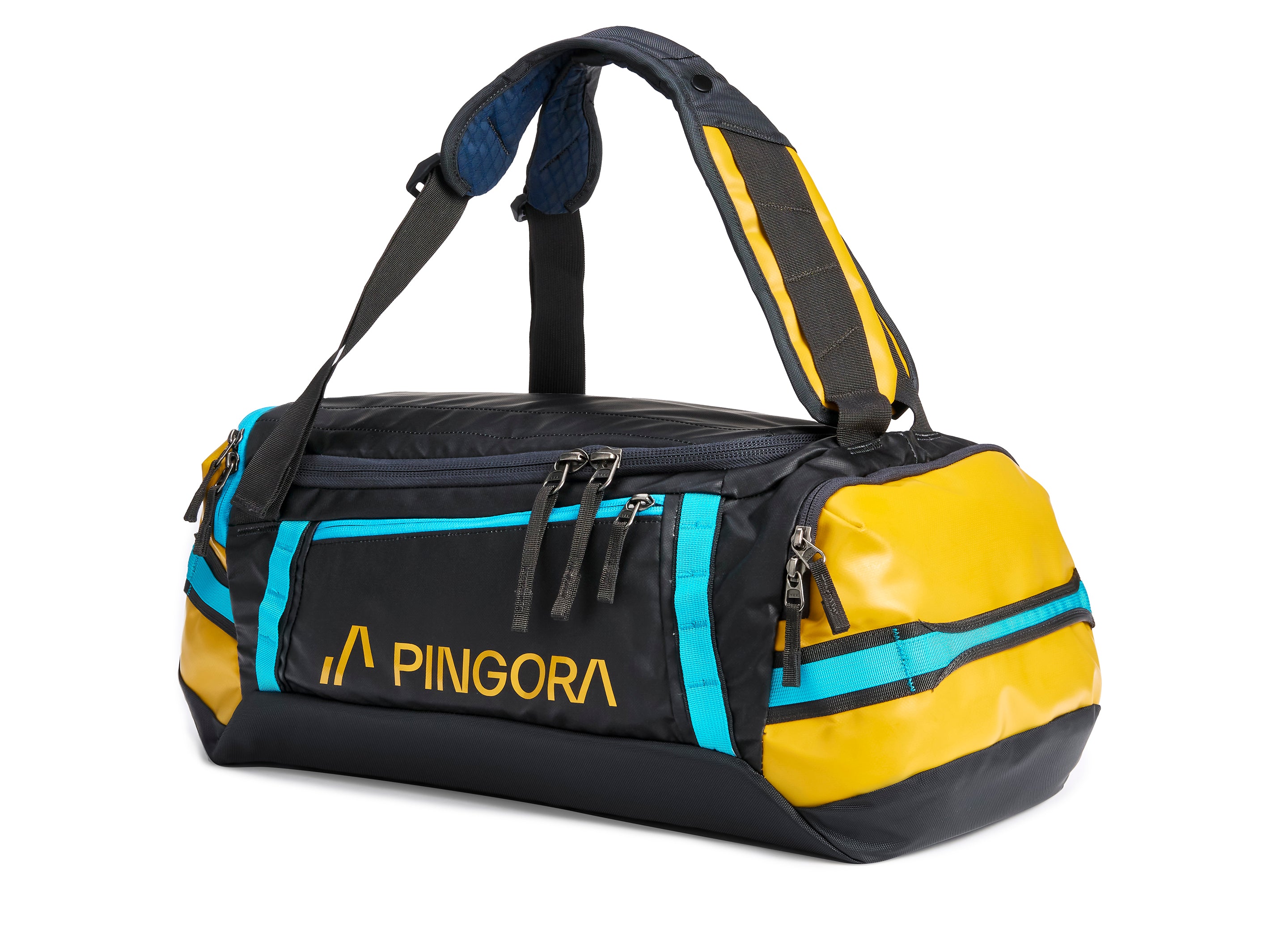 Pingora Radia travel duffel in yellow and black 