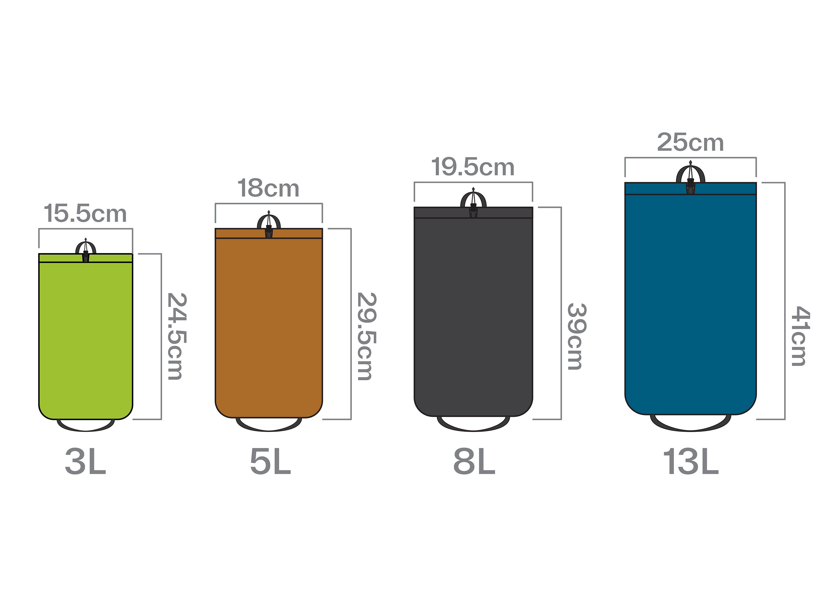 Pingora Stuff Sack Set for Hiking & Travel