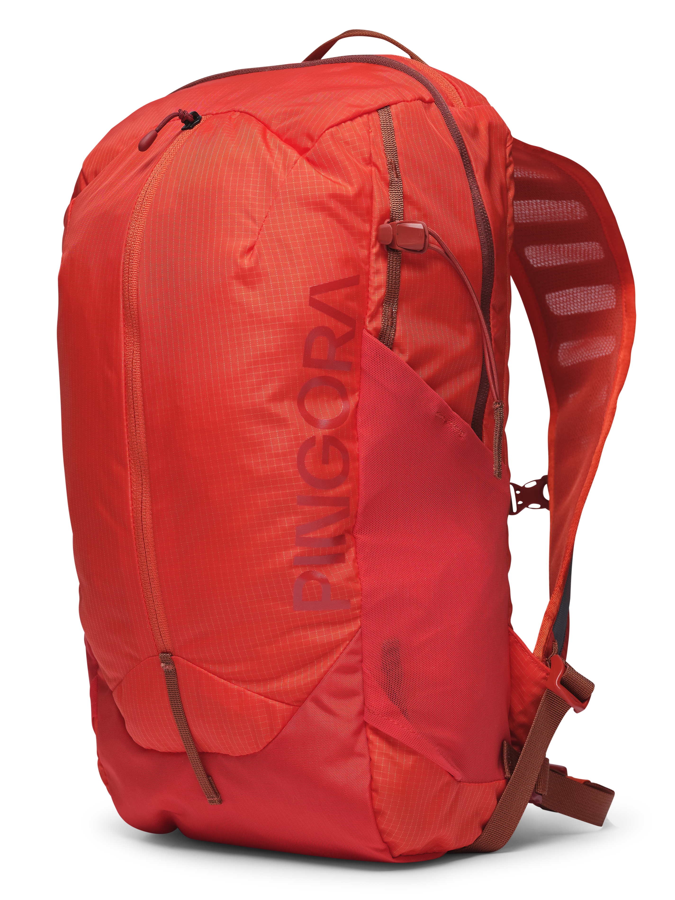 Image of the orange Remote Z 20 liter zippered backpack. Perfect daypack for hiking, includes hydration, medium size day pack.
