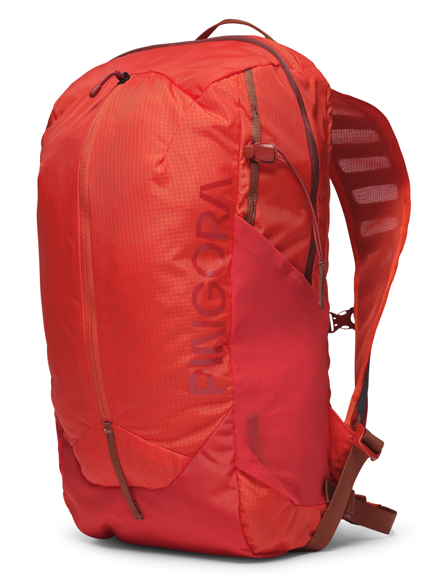 Image of the orange Remote Z 20 liter zippered backpack. Perfect daypack for hiking, includes hydration, medium size day pack.